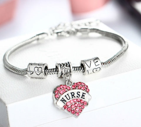 "A Nurse's Heart" - Charm Bracelet
