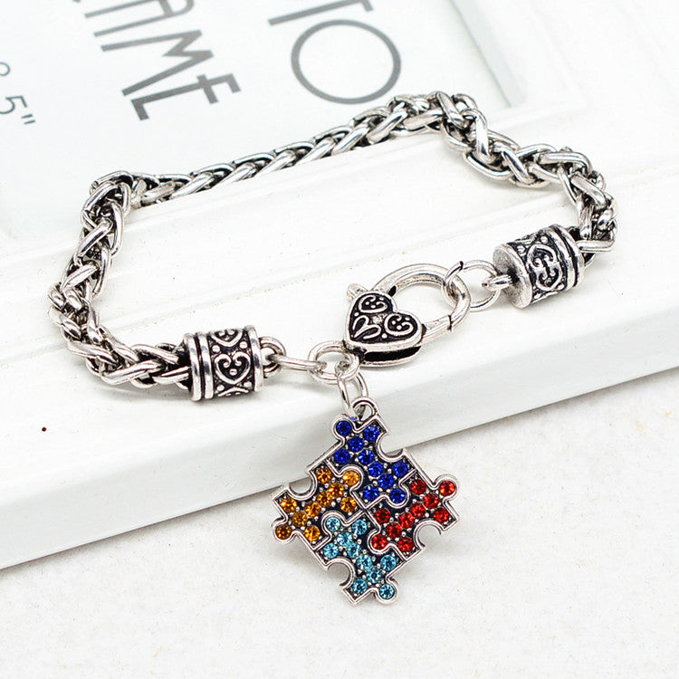 Diamond Puzzle Autism Bracelet
