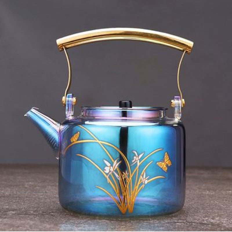 "I Dream of Tea" - Large Capacity Heat-resistant Glass Colorful Tea Kettle