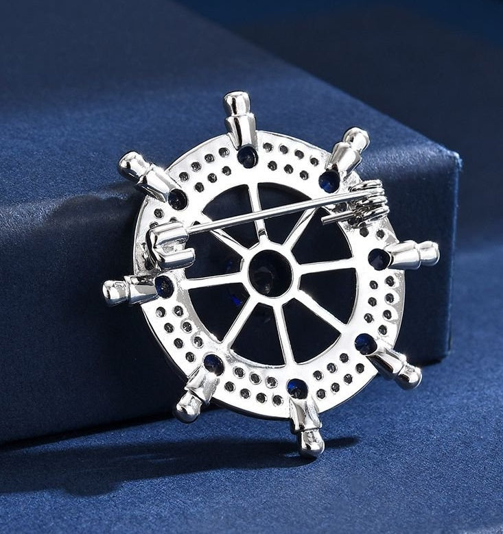 "Navy Wheel" - Diamond Brooch