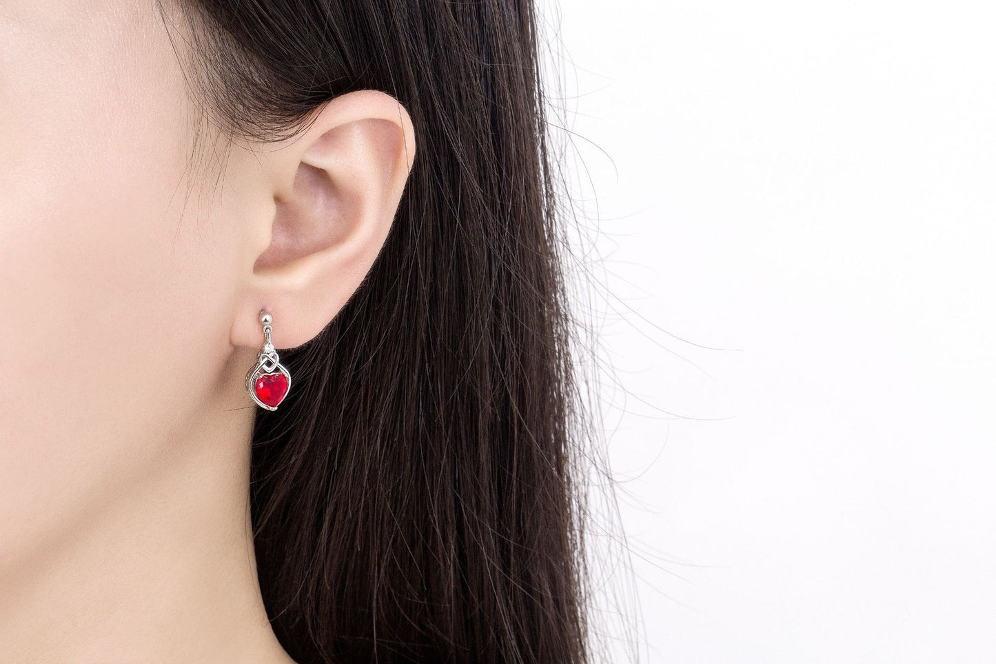 "My Passionate Heart" - Heart-shaped Imitation Ruby Jewelry Set