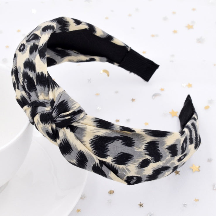 Leopard Print Cross Knotted Headband