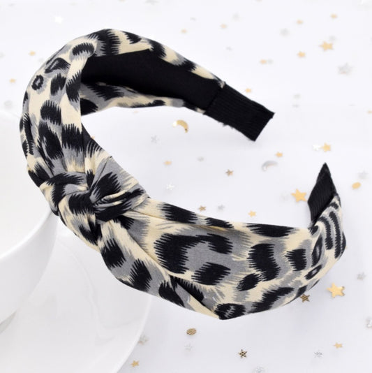 Leopard Print Cross Knotted Headband