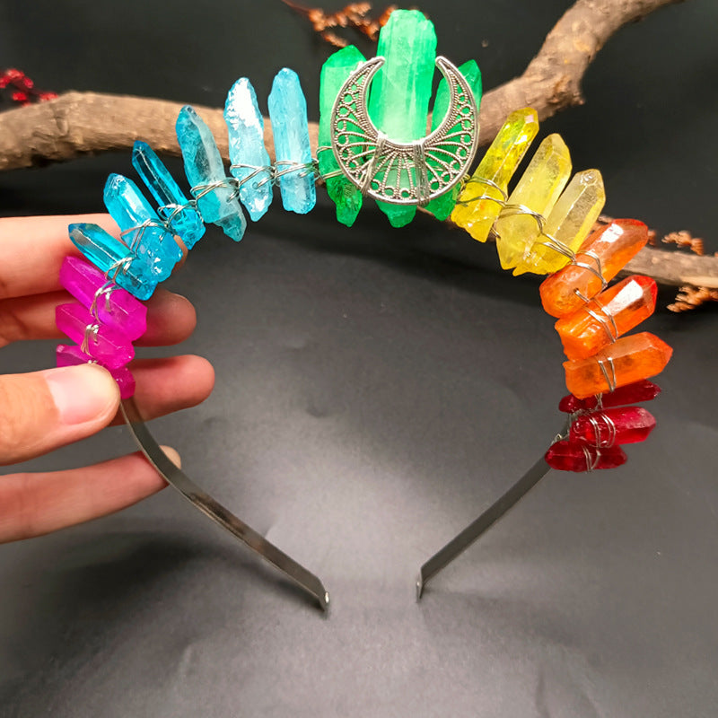 Rainbow Crystal Crown Hairband
