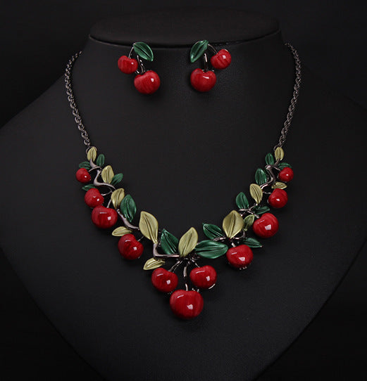 Vintage Cherry Jewelry Set