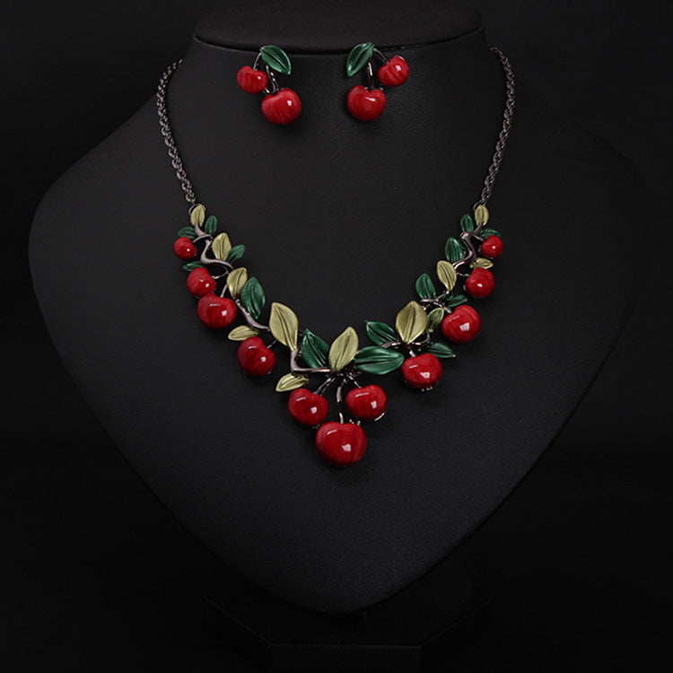 Vintage Cherry Jewelry Set