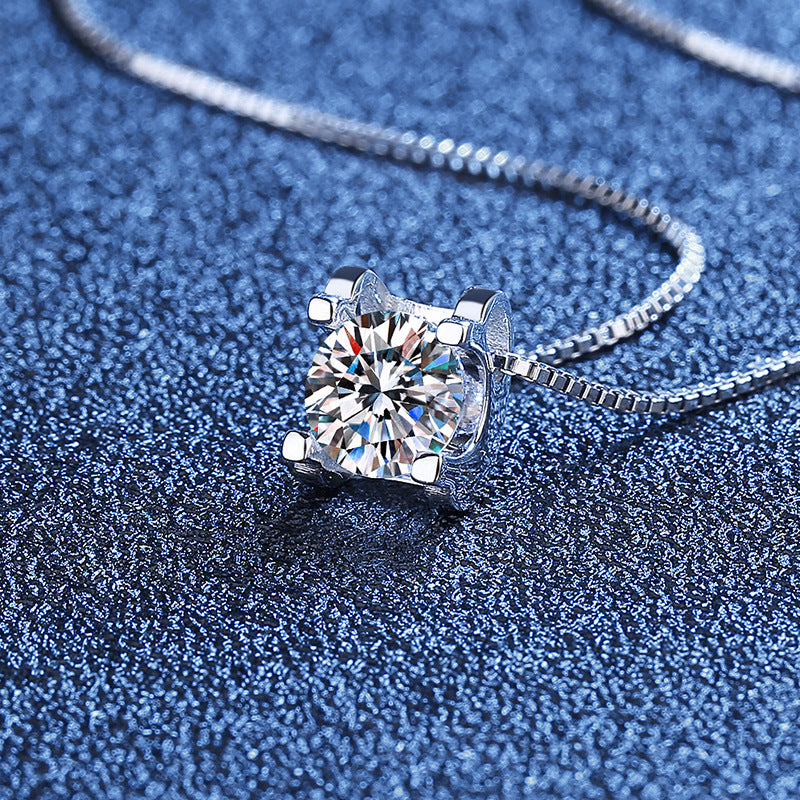 "Diamond Girl" - Zircon Diamond Bullhead Pendant Necklace