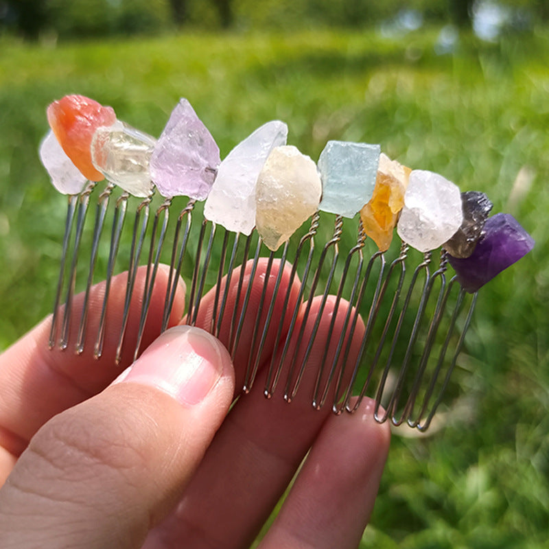 Natural Crystal Haircomb