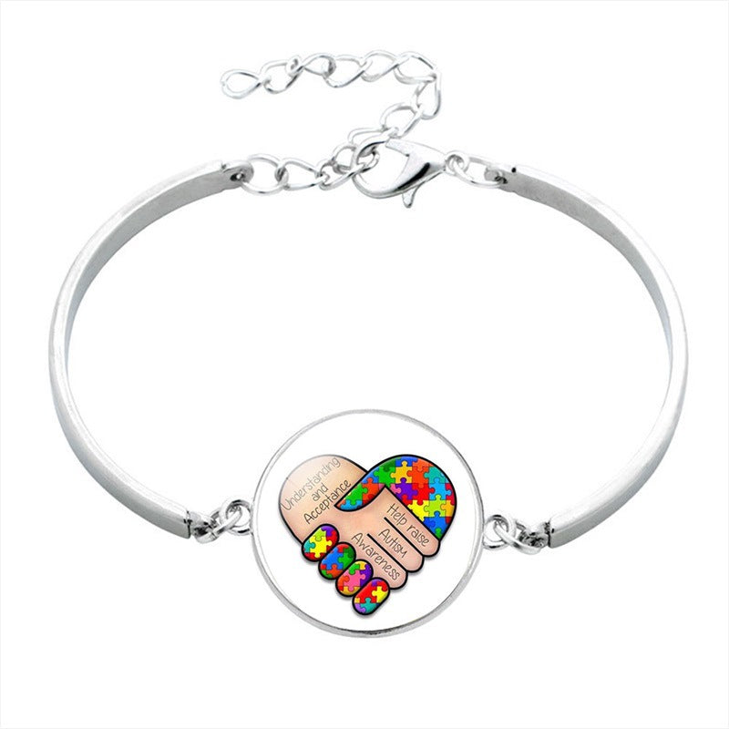 Autism Puzzle Time Gem Bracelets