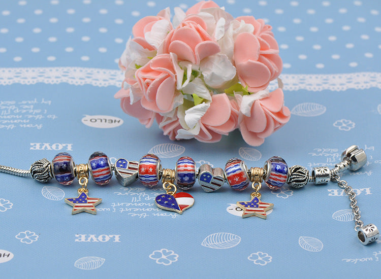 "Braveheart" - Patriotic Flag Charm Bracelet