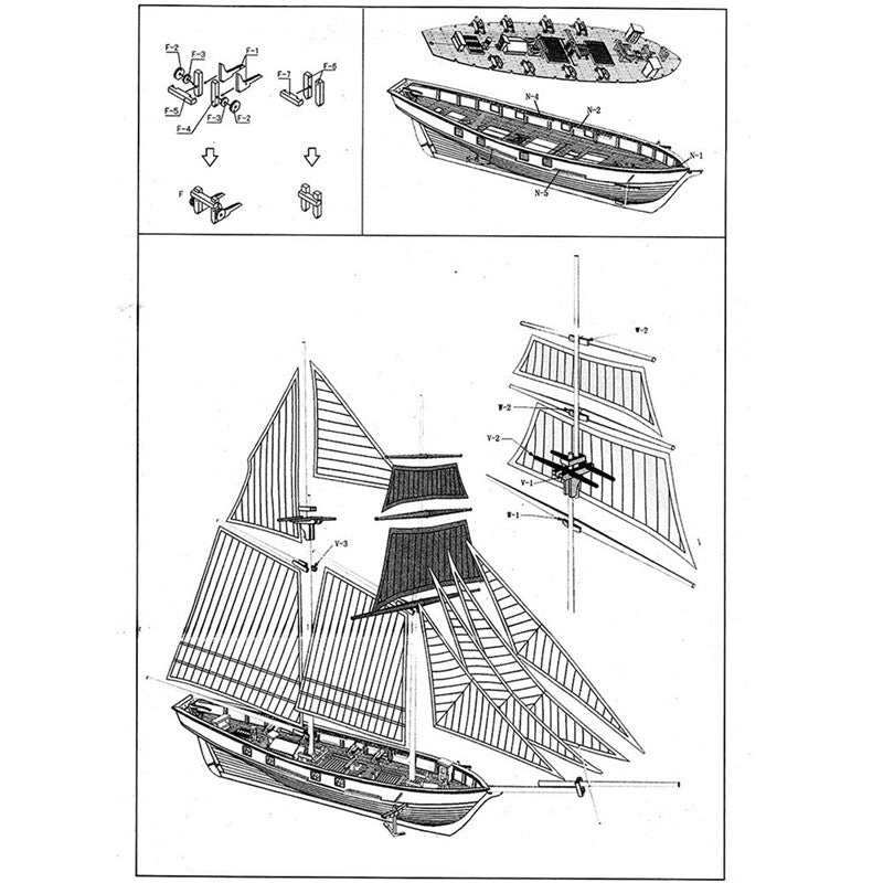 DIY Wooden Assembled Sailboat Model