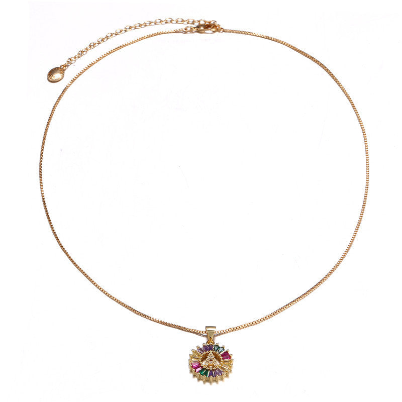 "Rainbow Letter" - Stainless Steel Pendant Necklace