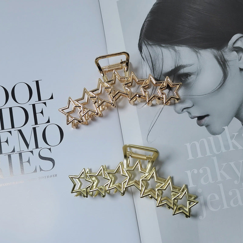 Hearts and Stars Metal Back Of Head Hair Clip