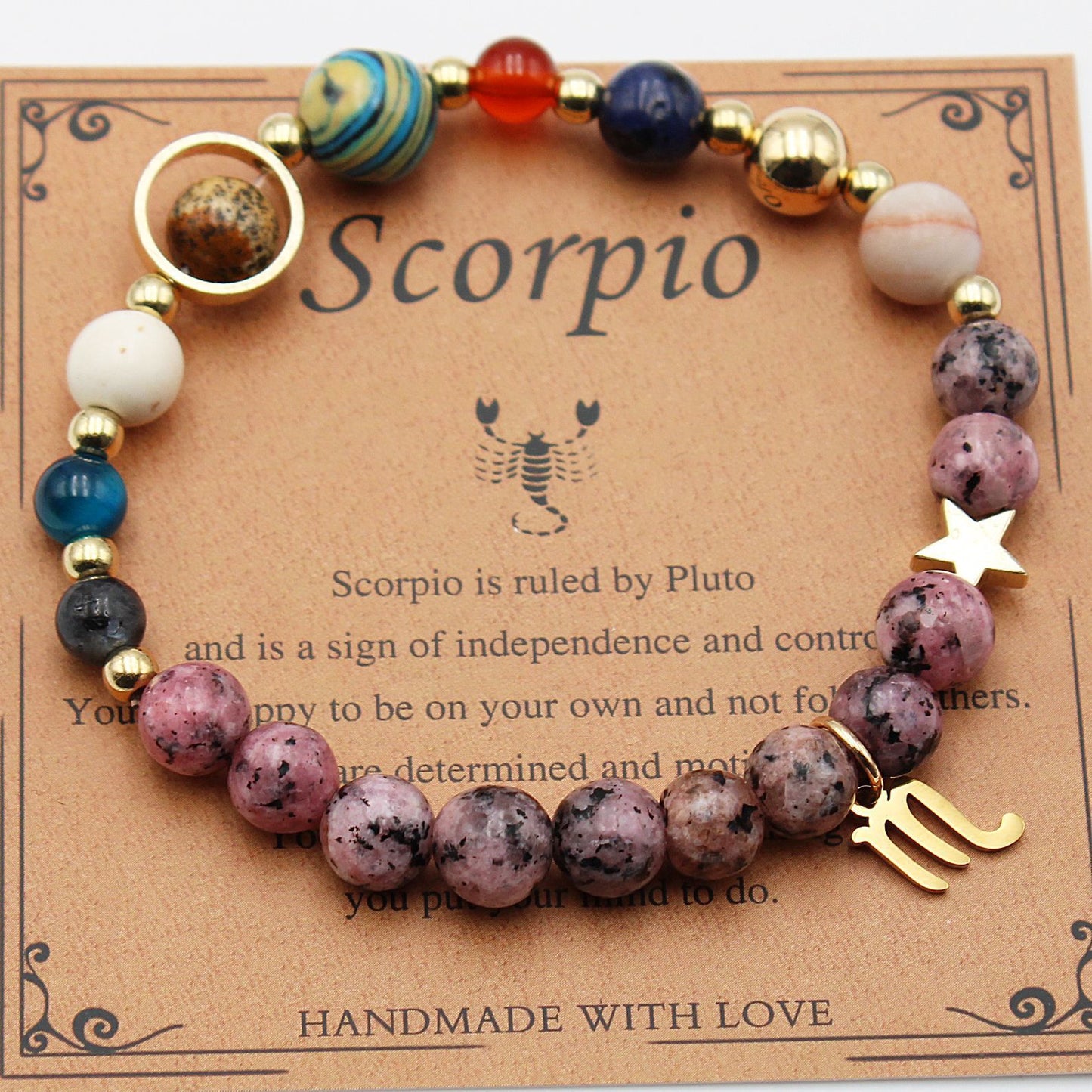 "Beads of Zodiac" - Natural Hemp Stone Bracelet