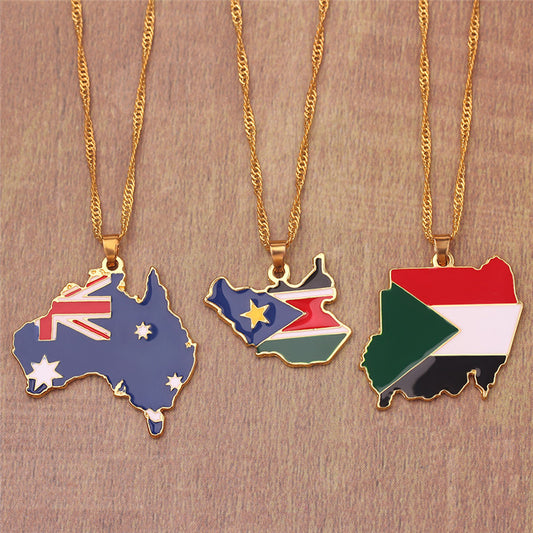 International Flag Pendant Necklace
