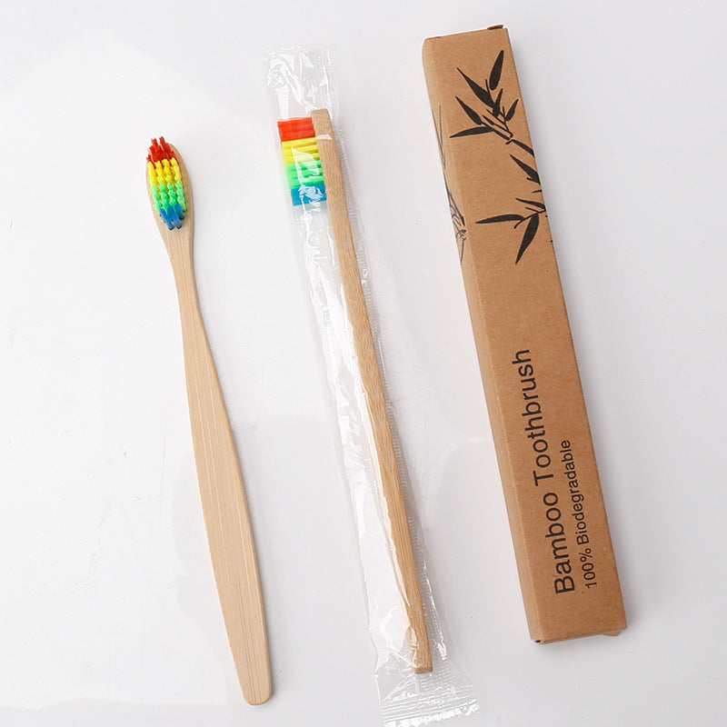 Natural Bamboo Rainbow  Toothbrush