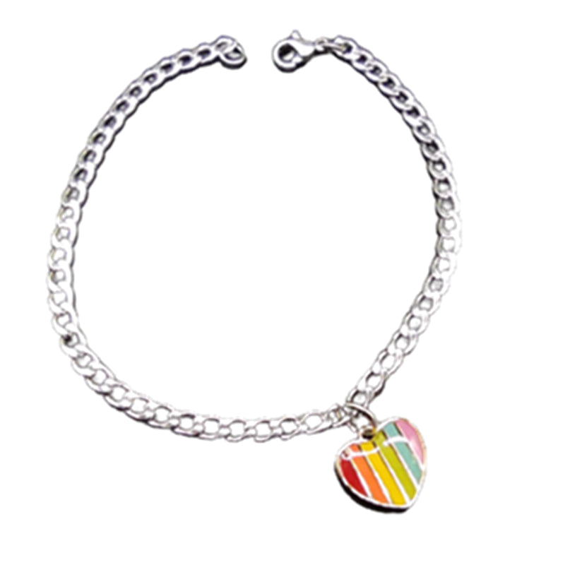Rainbow Peach Love Heart-shaped Bracelet