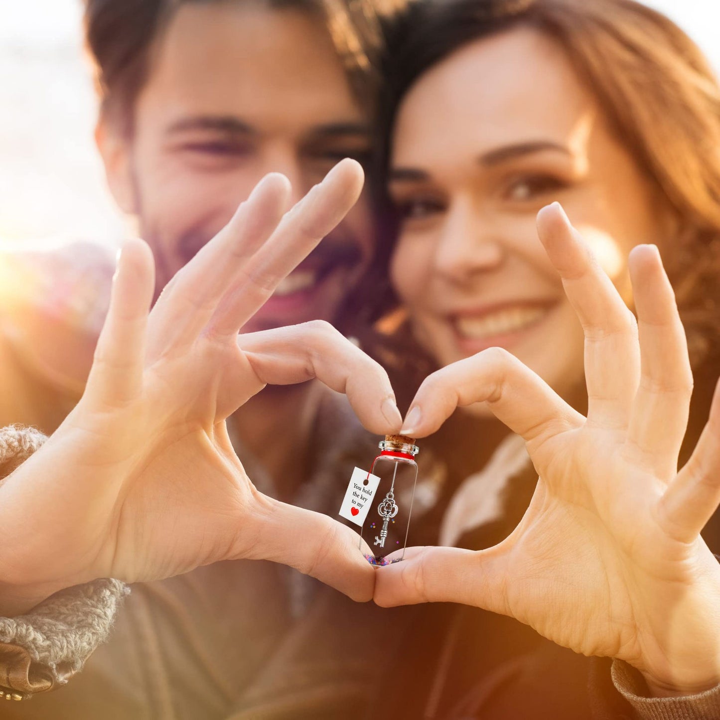 "You Hold the Key to My Heart" - Valentine's Day Wishing Bottle Pendant
