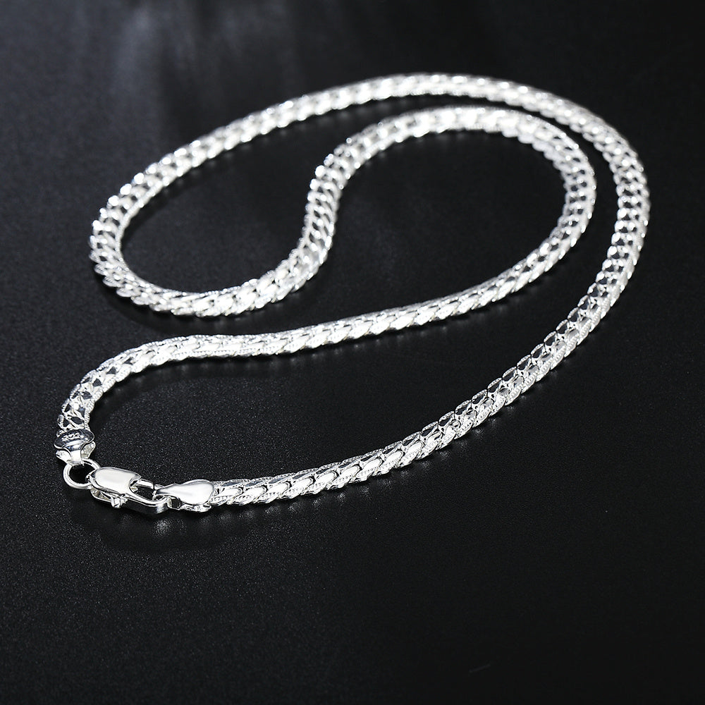 Silver-plated Snake Bone Chain Necklace