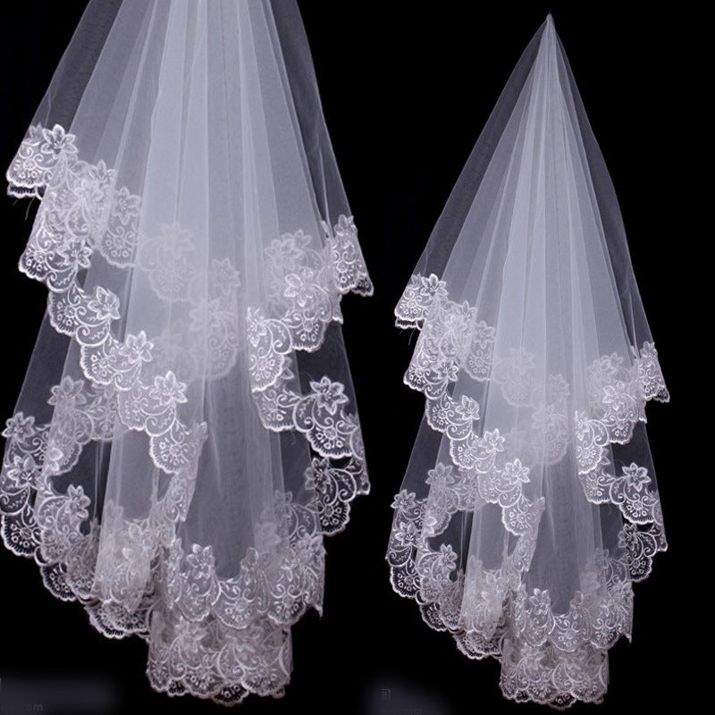 Super Mori Lace Bridal Veil Headdress