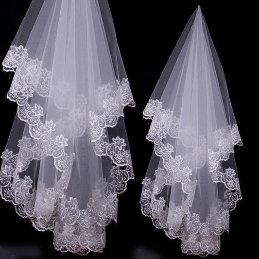 Super Mori Lace Bridal Veil Headdress