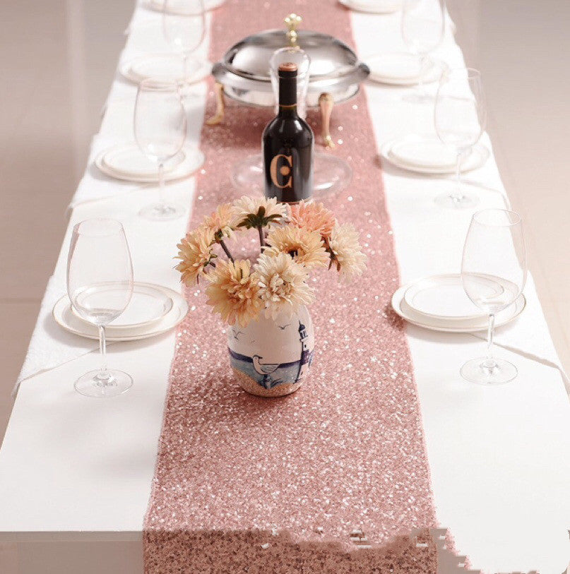 Wedding Banquet High-density Embroidered Sequin Table Runner