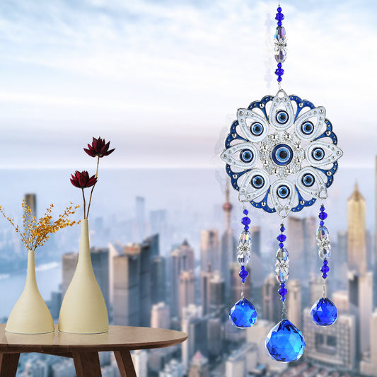 Crystal Evil Eye Wind Chimes for Home and Garden