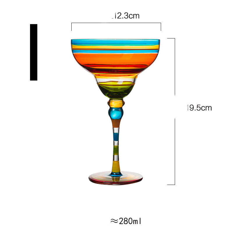 "Vibrant Buzz" - Hand-painted Wine Glass
