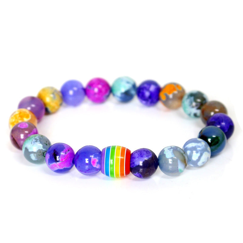 Natural Stone Rainbow Beaded Bracelets