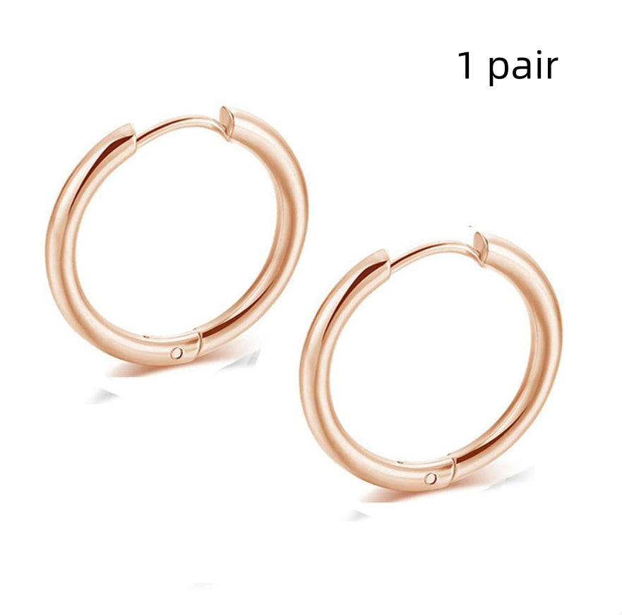 Small Hoop Titanium Steel Earrings