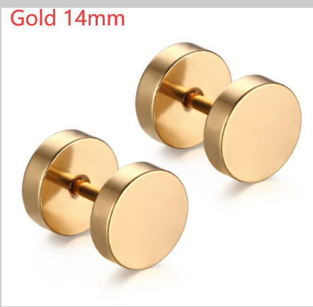 8MM Stainless Steel Barbell Earrings for Men and Women