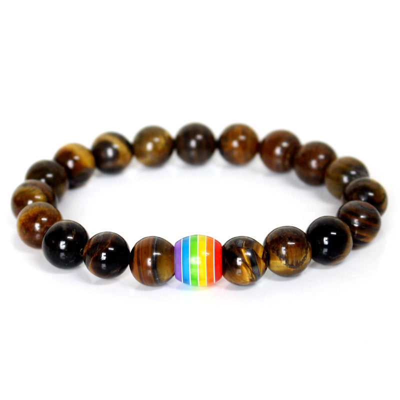 Natural Stone Rainbow Beaded Bracelets