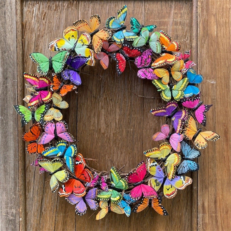Colorful Butterfly Wreath