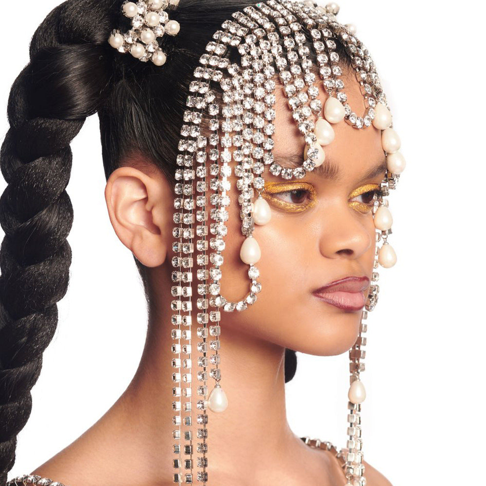 Exaggerated Full Bore Long Tassel Hair Chain