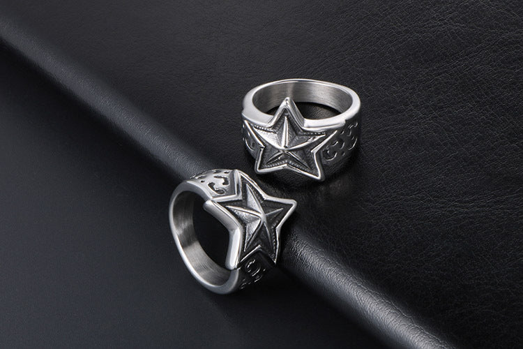 Leopard Star Titanium Steel Ring