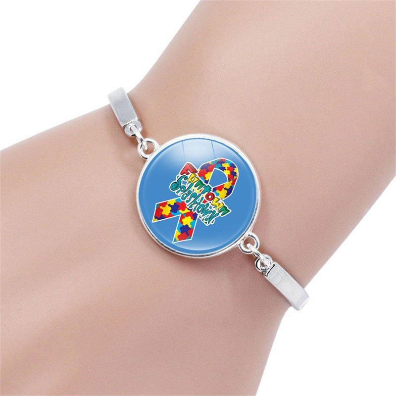 Autism Puzzle Time Gem Bracelets