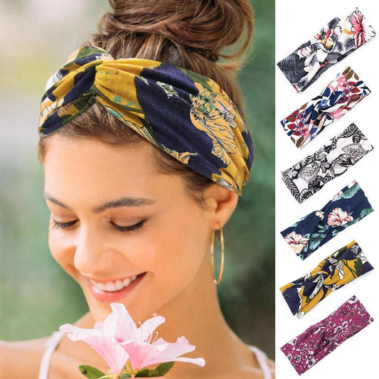 Floral Cross Headband