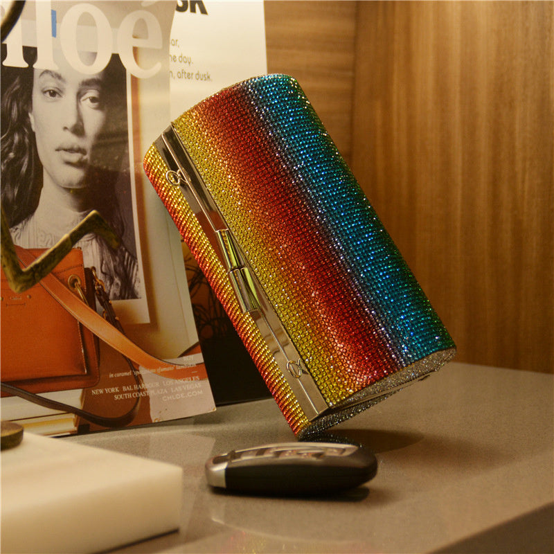 Rhinestone Rainbow Evening Bag