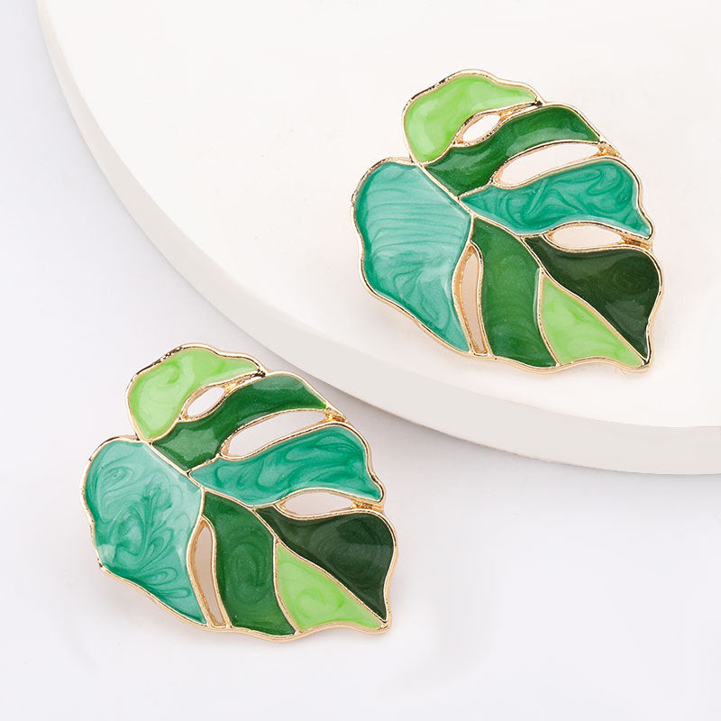 Hollow Leaf Statement Earrings