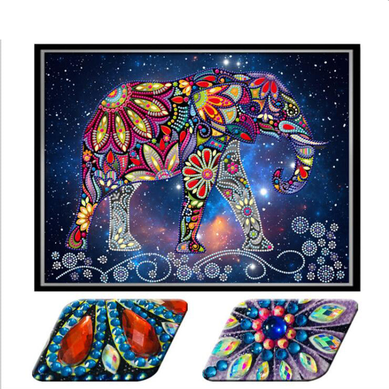 DIY Diamond Elephant Walk Painting