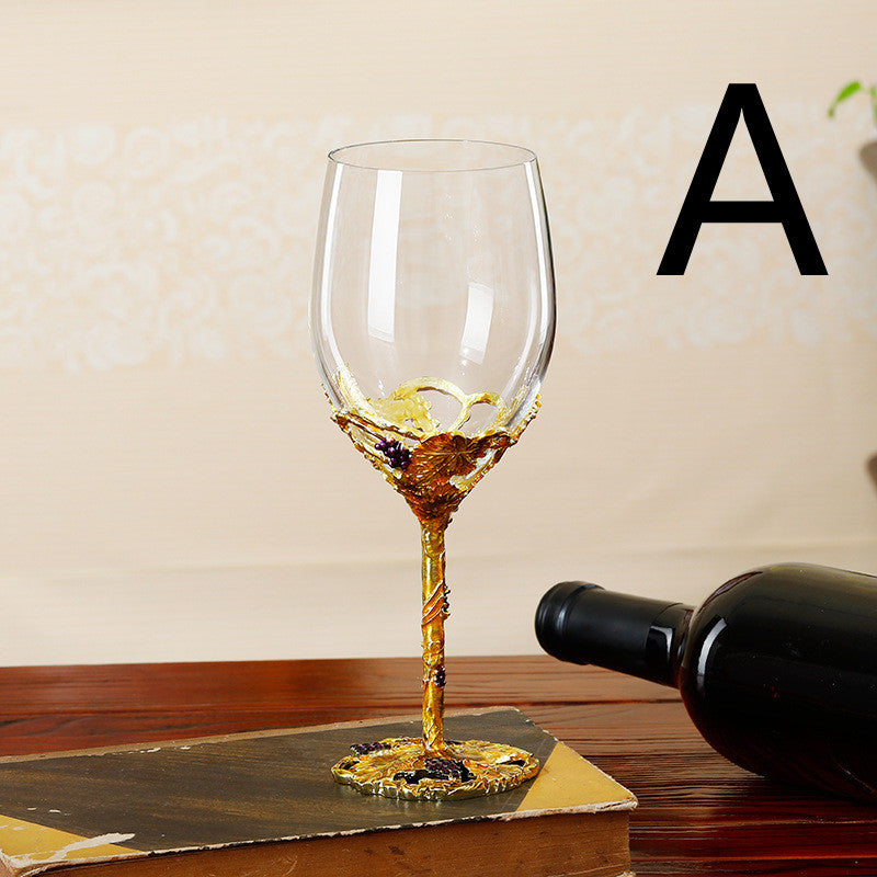 "Golden Garden" - Crystal Wine Glass Collection