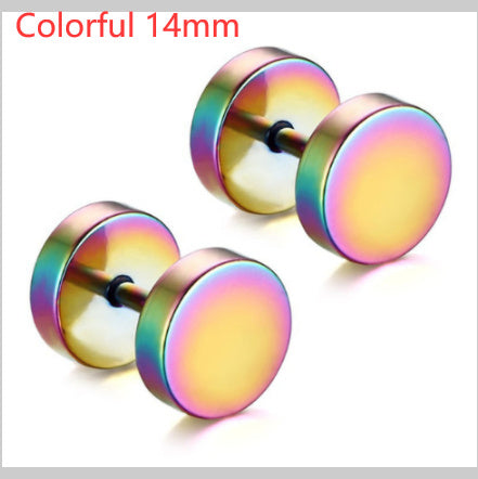8MM Stainless Steel Barbell Earrings for Men and Women