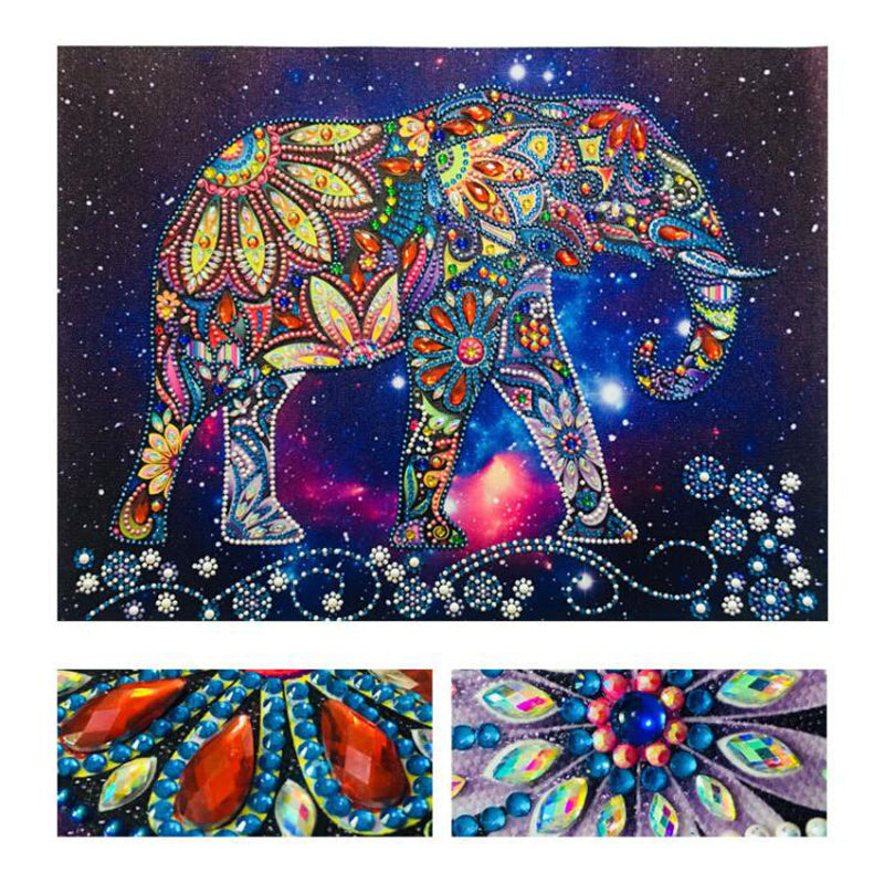 DIY Diamond Elephant Walk Painting