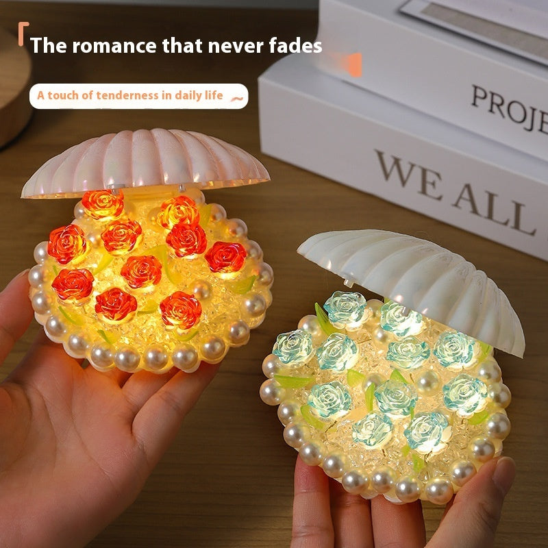 DIY Shell Rose Night Light