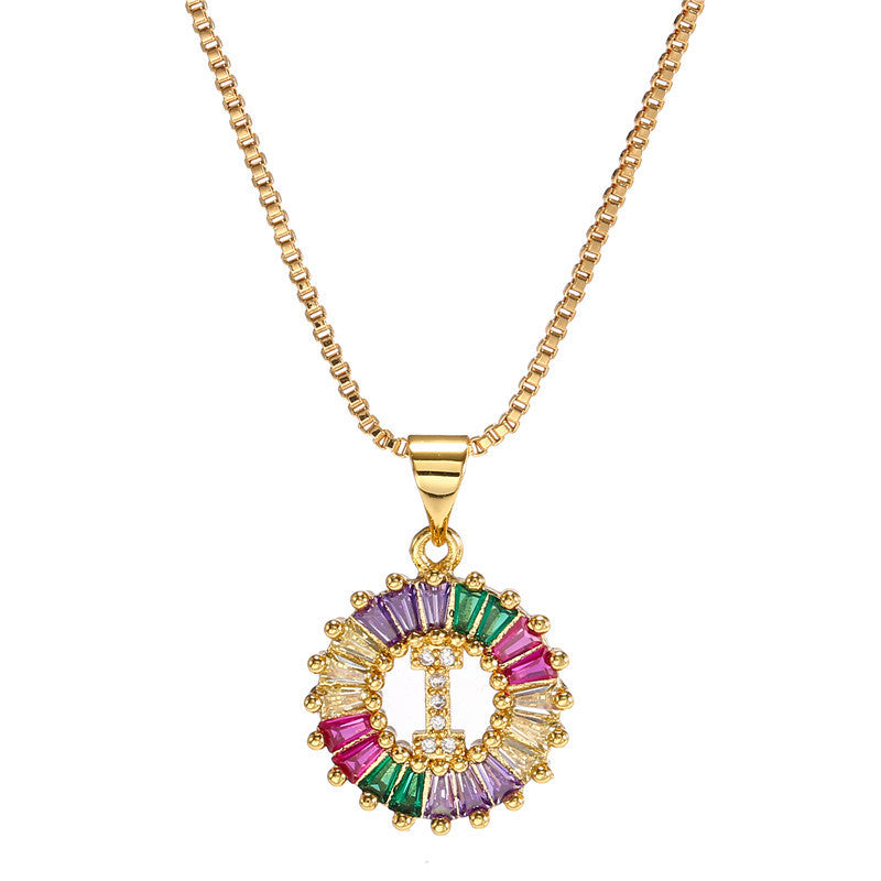 "Rainbow Letter" - Stainless Steel Pendant Necklace