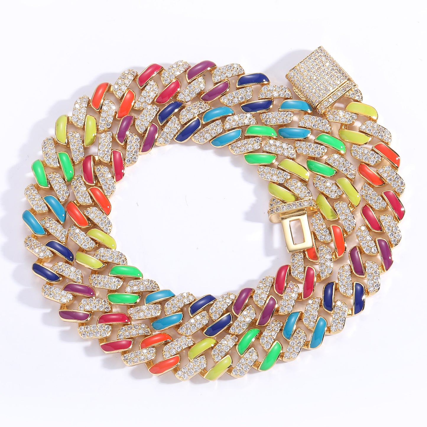 "Candy Shop" - Multicolor Cuban Chain Necklace + Bracelet