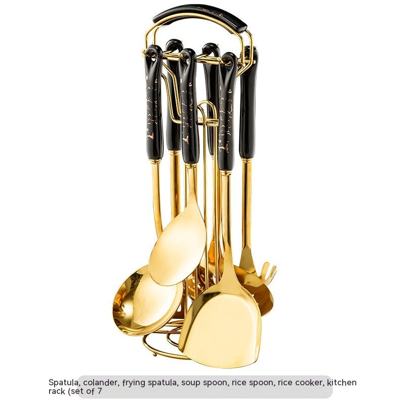 Light Luxury Seven-piece Ceramic Stainless Steel Kitchen Supplies