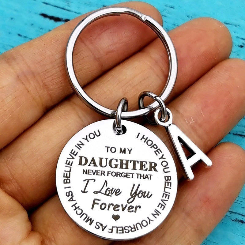 Inspirational Stainless Steel Keychain for Son and Daughter