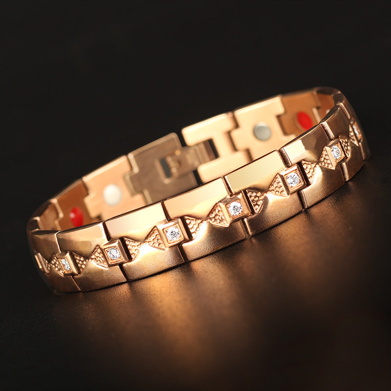 Domineering Diamond-plated Titanium Steel Bracelets