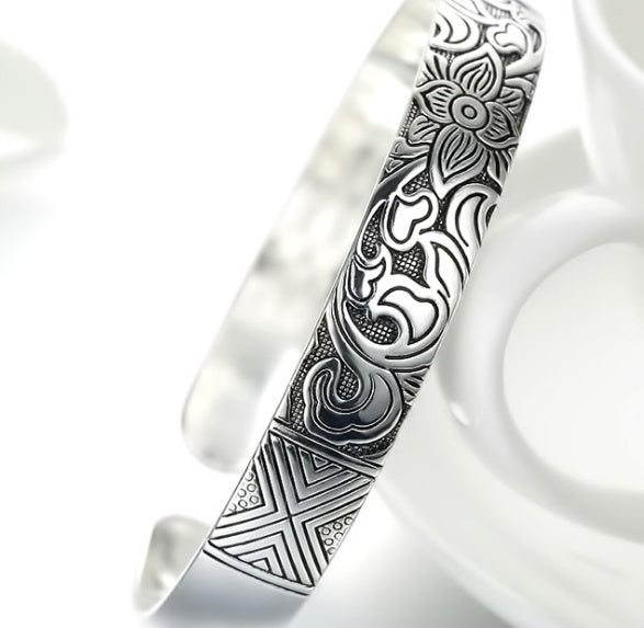 Copper Silver-plated Lotus Healing Bracelet